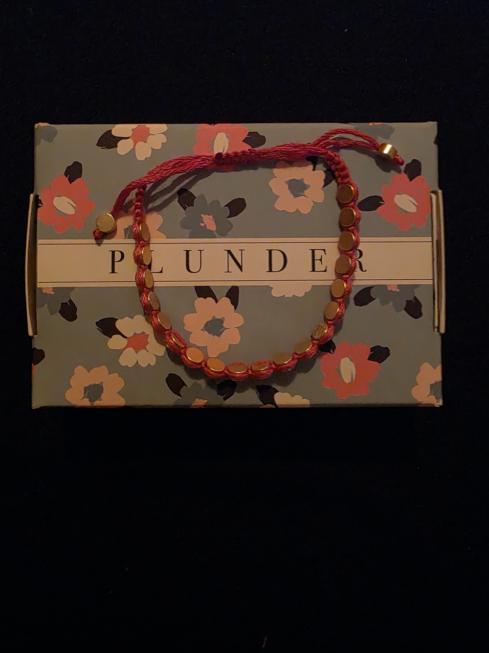 Plunder Pink Braided Bracelet with Gold Discs